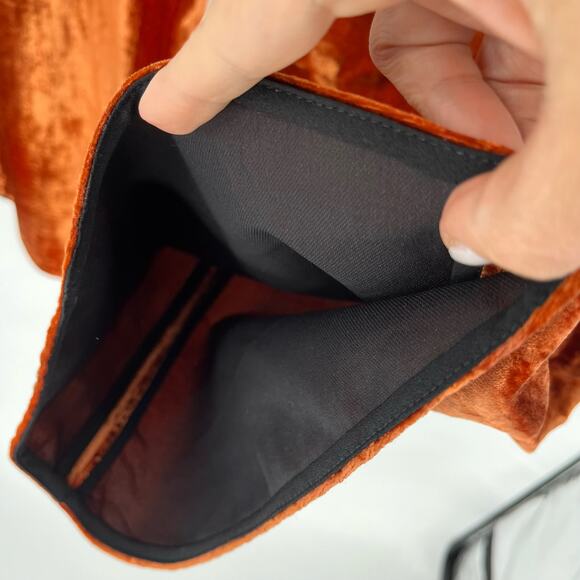 Ellery Cooly Chant Cropped Crushed-Velvet Flared Pants Copper Women's Size 8 - Picture 12 of 16